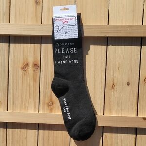 NWT Foozy's Unisex What'd You Say? Sox Black Casual Socks with Fun Quote